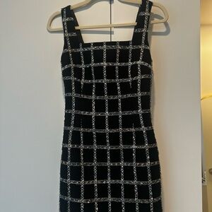 Elegant Black and White Checkered Dress